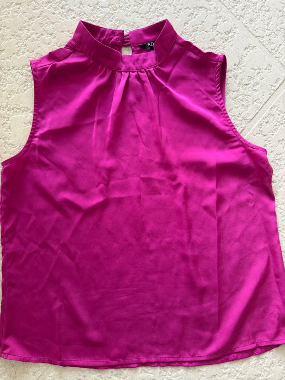 Sleeveless Mock Neck Top in Bright Fuchsia - Brand